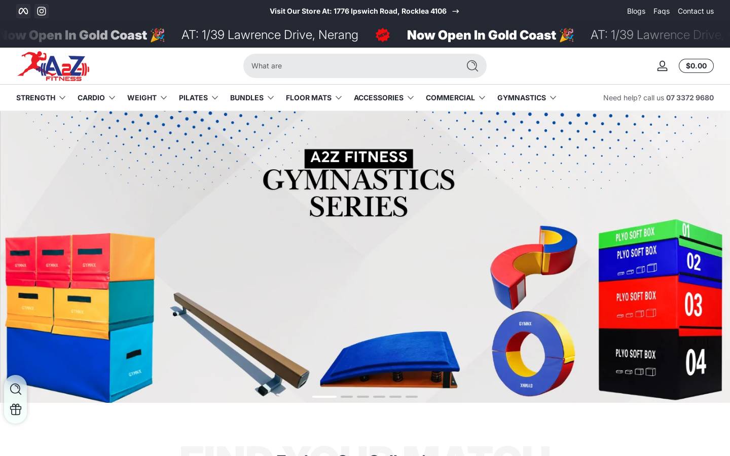 a2zfitness.com.au homepage screenshot