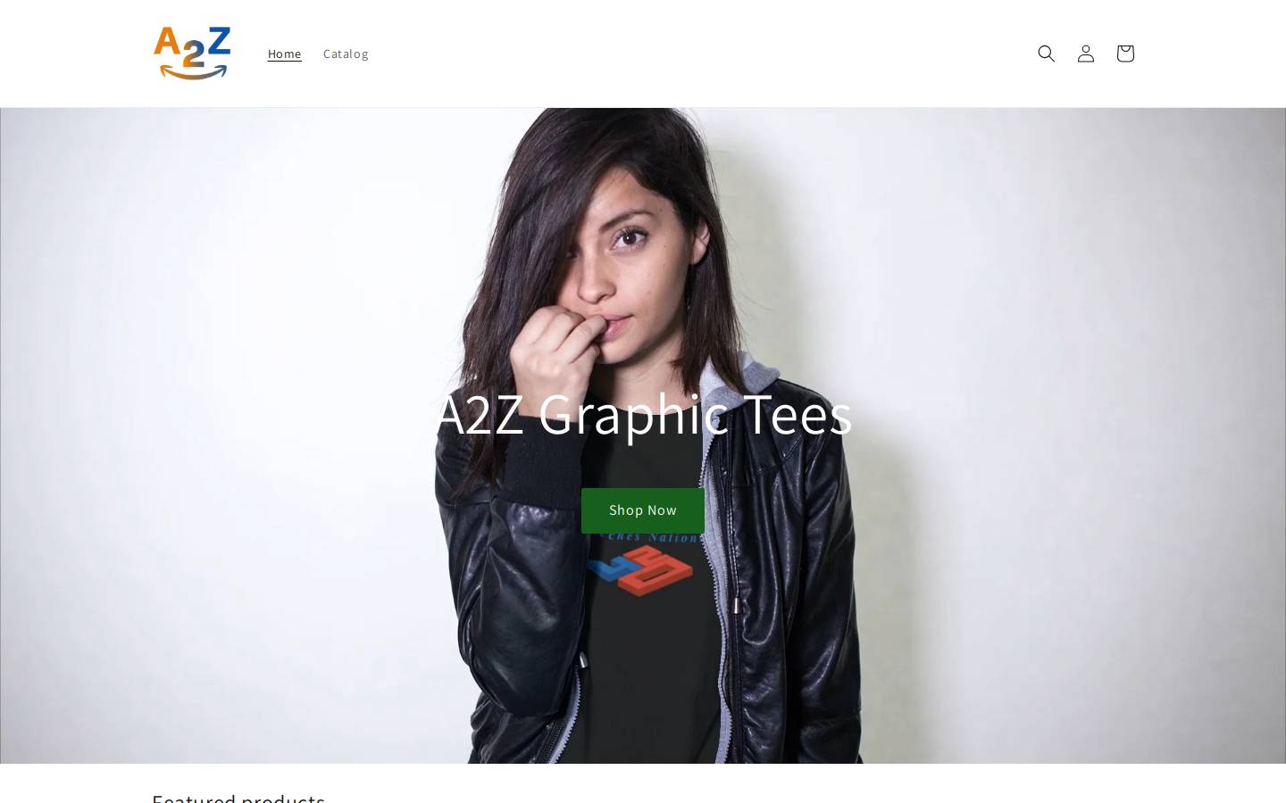 a2zgraphictees.com homepage screenshot