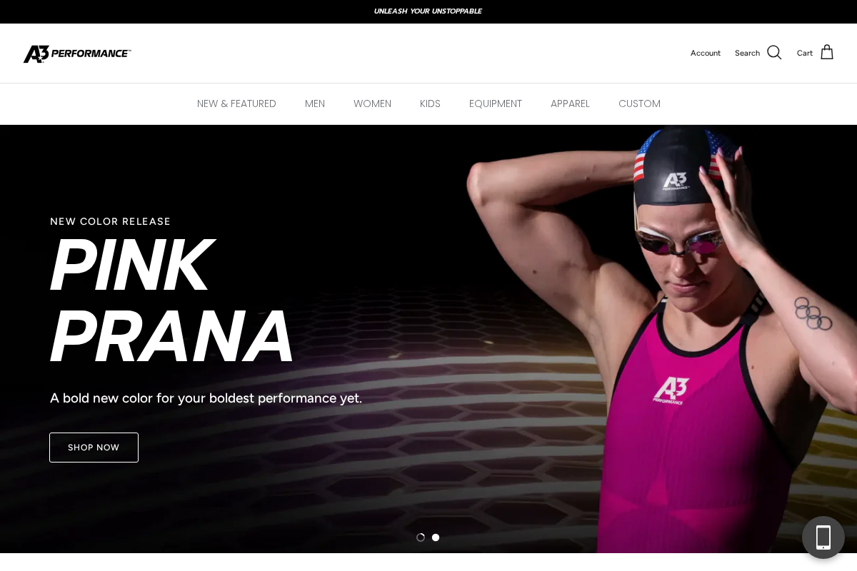 A3 Performance homepage screenshot