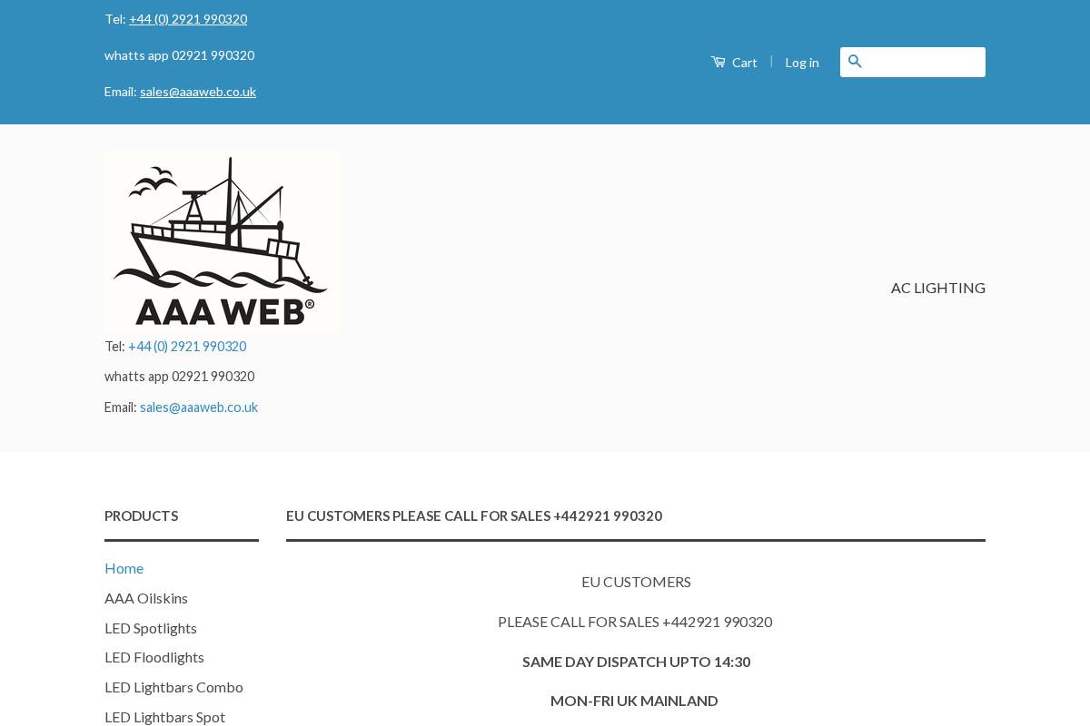 aaaweb.co.uk homepage screenshot