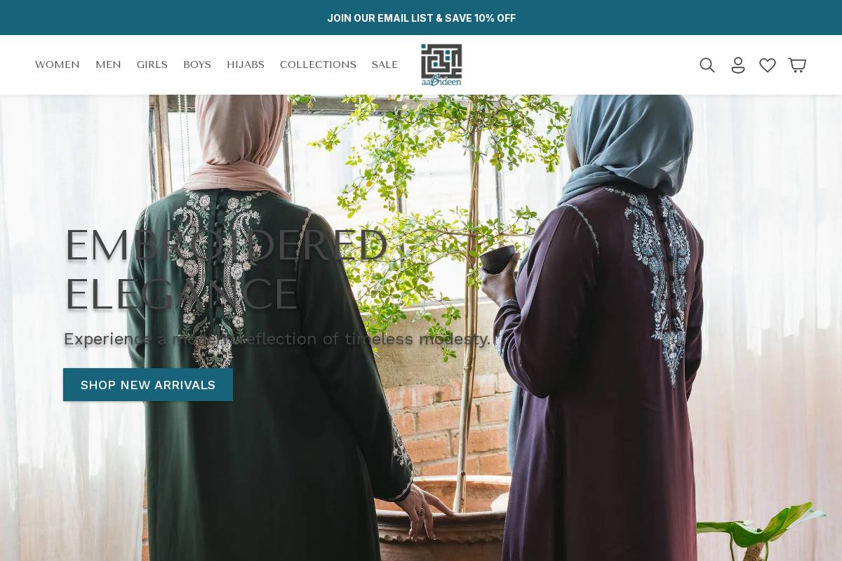 aabideen.com homepage screenshot