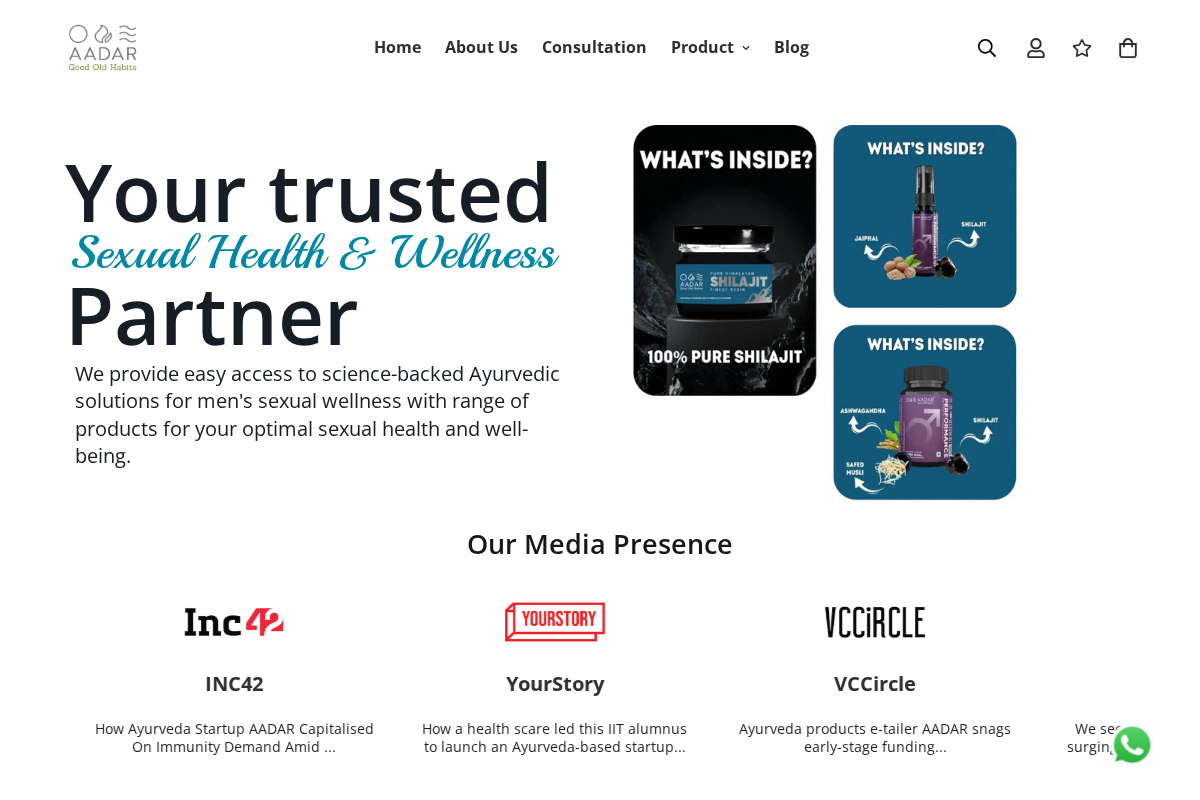 aadar.co homepage screenshot