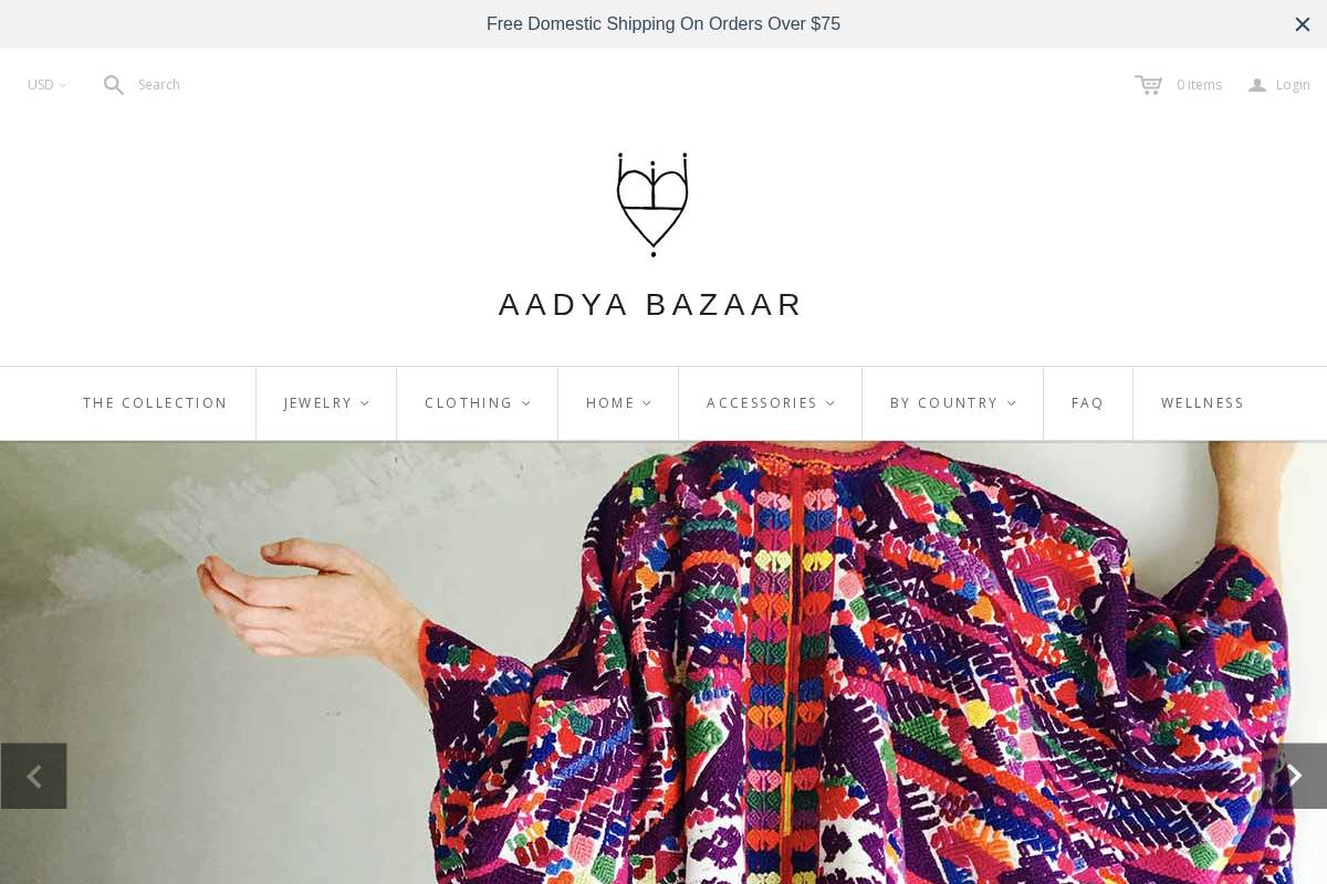 aadyabazaar.com homepage screenshot