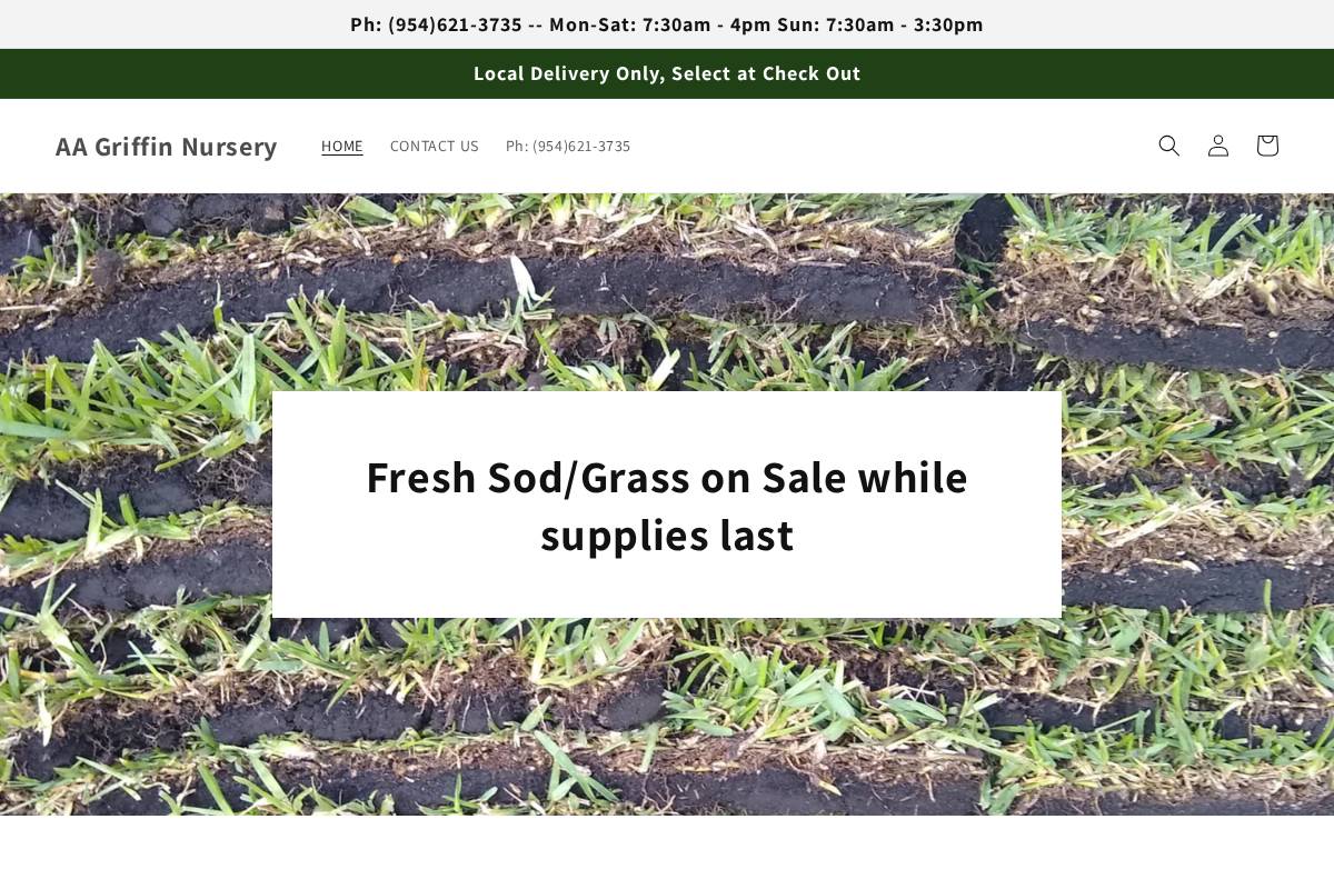 aagriffinnursery.com homepage screenshot