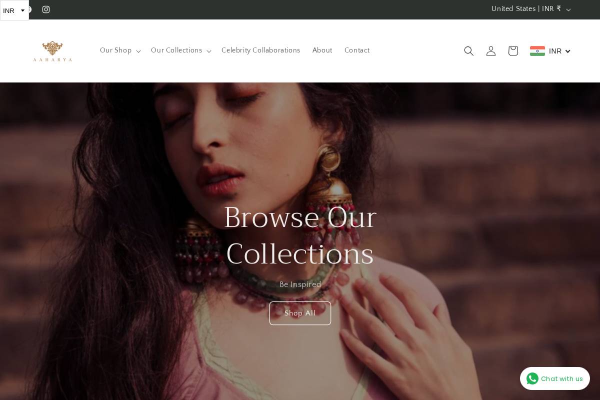 aaharya.com homepage screenshot