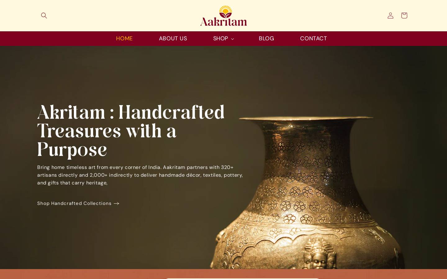 aakritam.com homepage screenshot