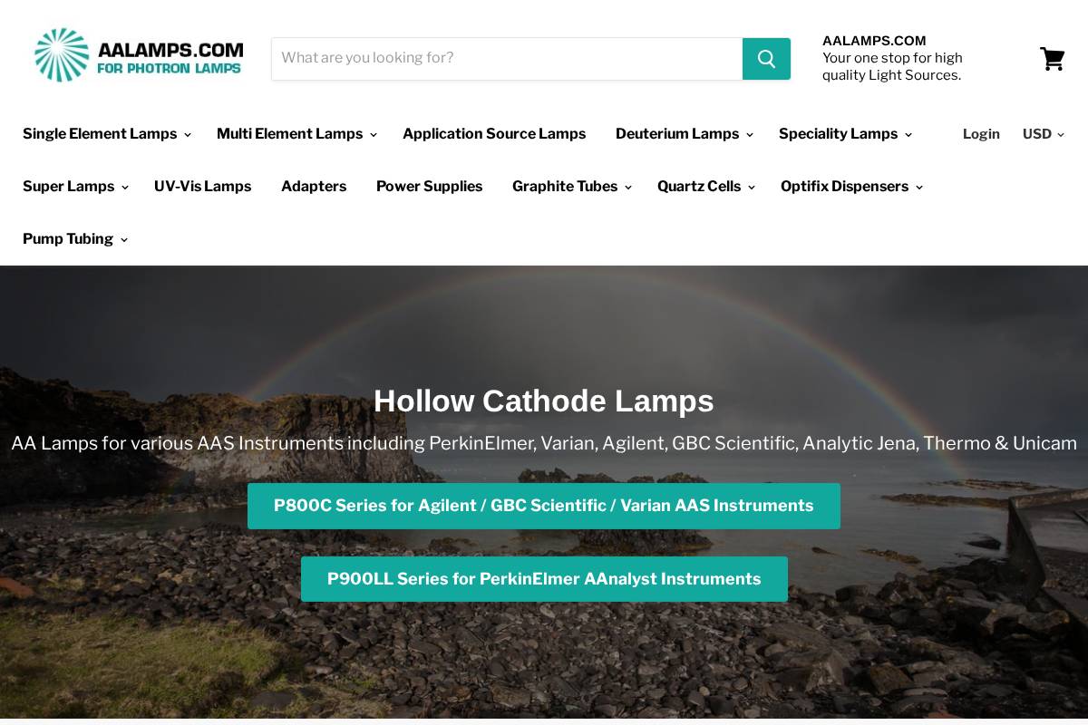 aalamps.com homepage screenshot