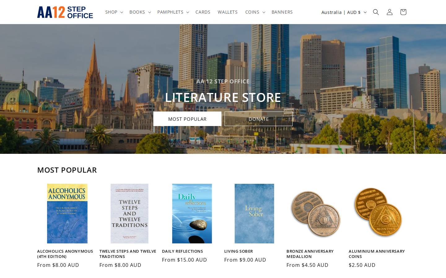 aaliterature.org.au homepage screenshot