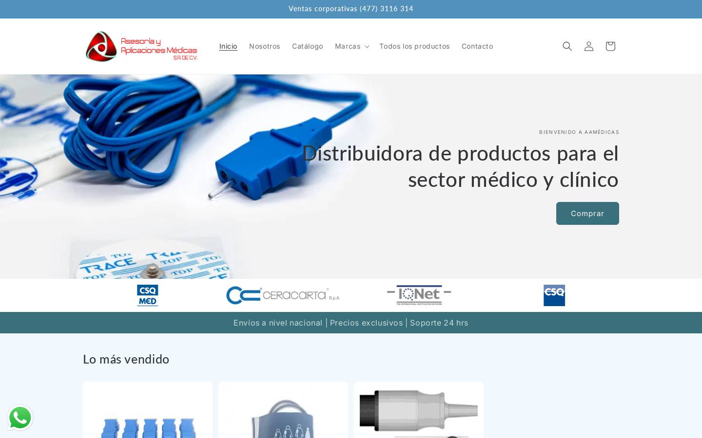 aamedicas.com homepage screenshot