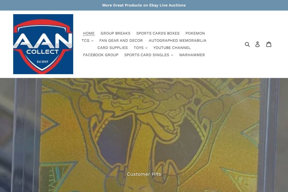 aancollect.com homepage screenshot