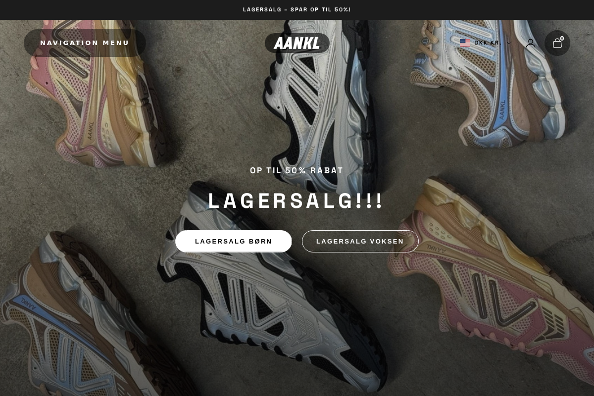 Aankl Footwear homepage screenshot