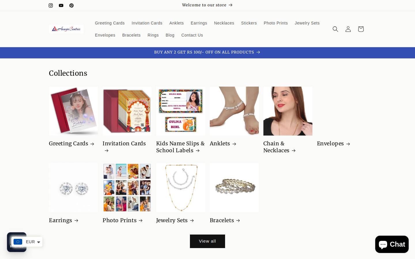 Aanya Centric homepage screenshot
