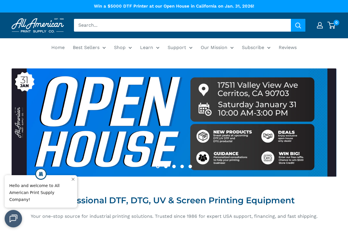 All American Print Supply homepage screenshot