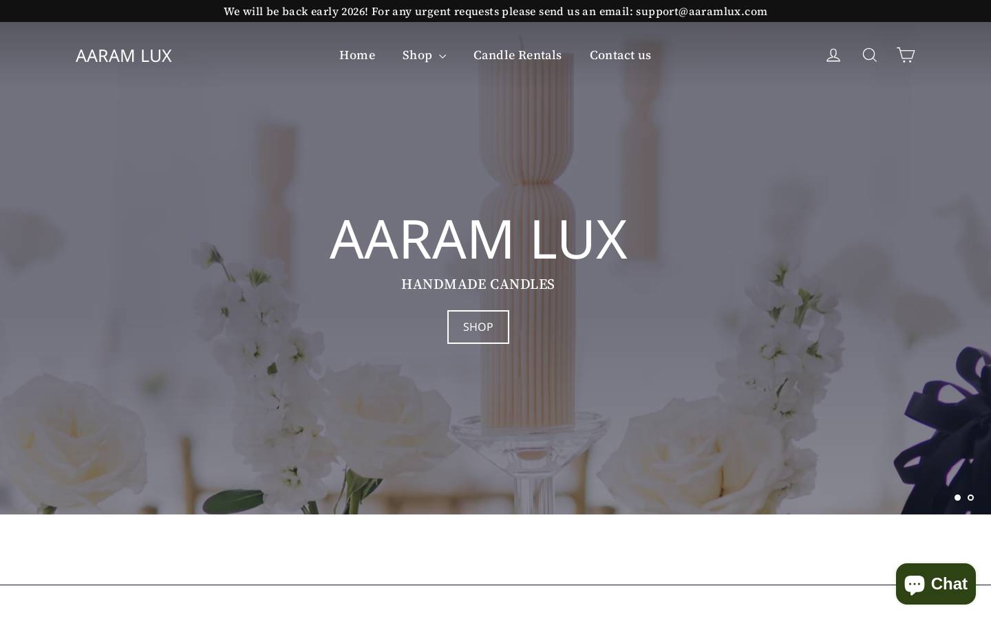 aaramlux.com homepage screenshot