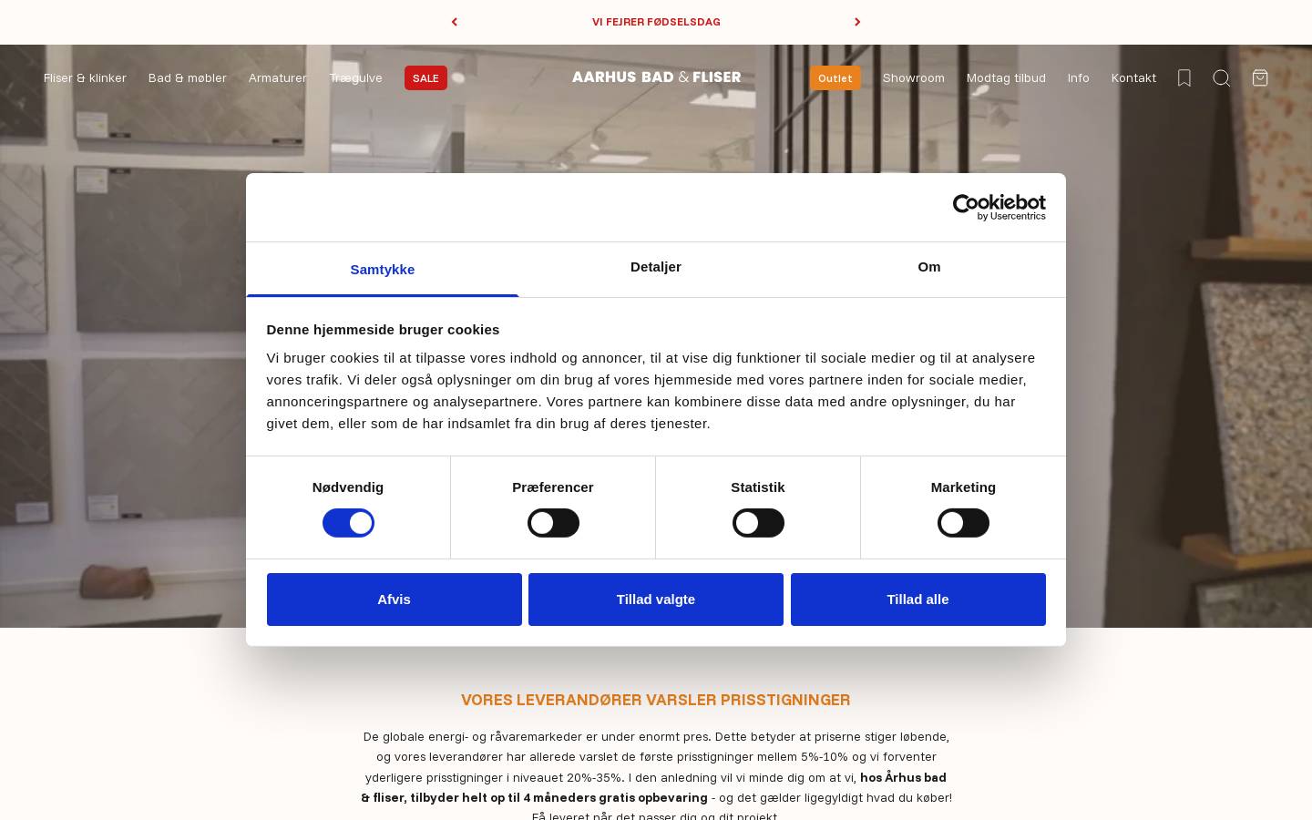 Århus bad & fliser homepage screenshot