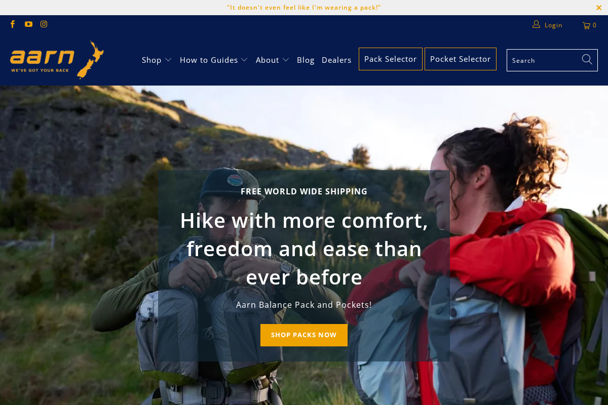 AarnPacks homepage screenshot