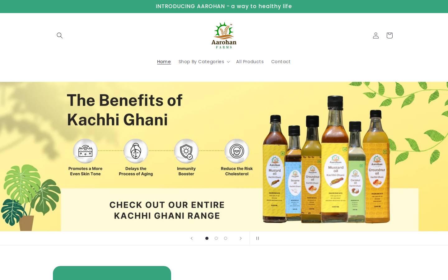 aarohanfarms.com homepage screenshot
