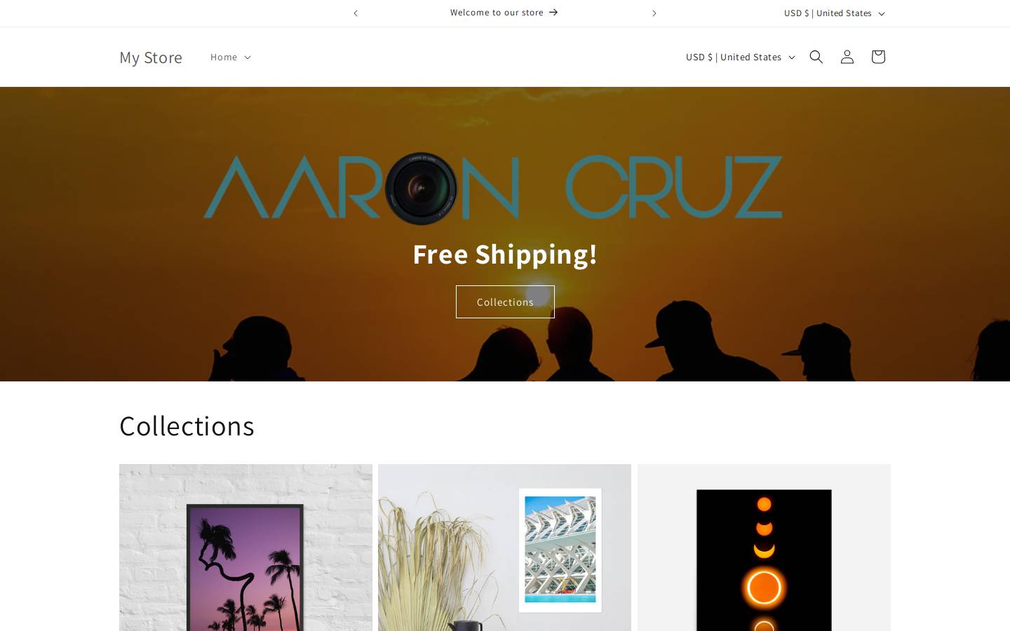 aaroncruzshop.com homepage screenshot