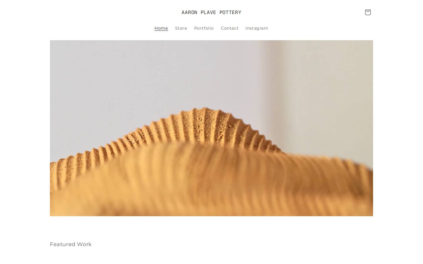 aaronplavepottery.com homepage screenshot