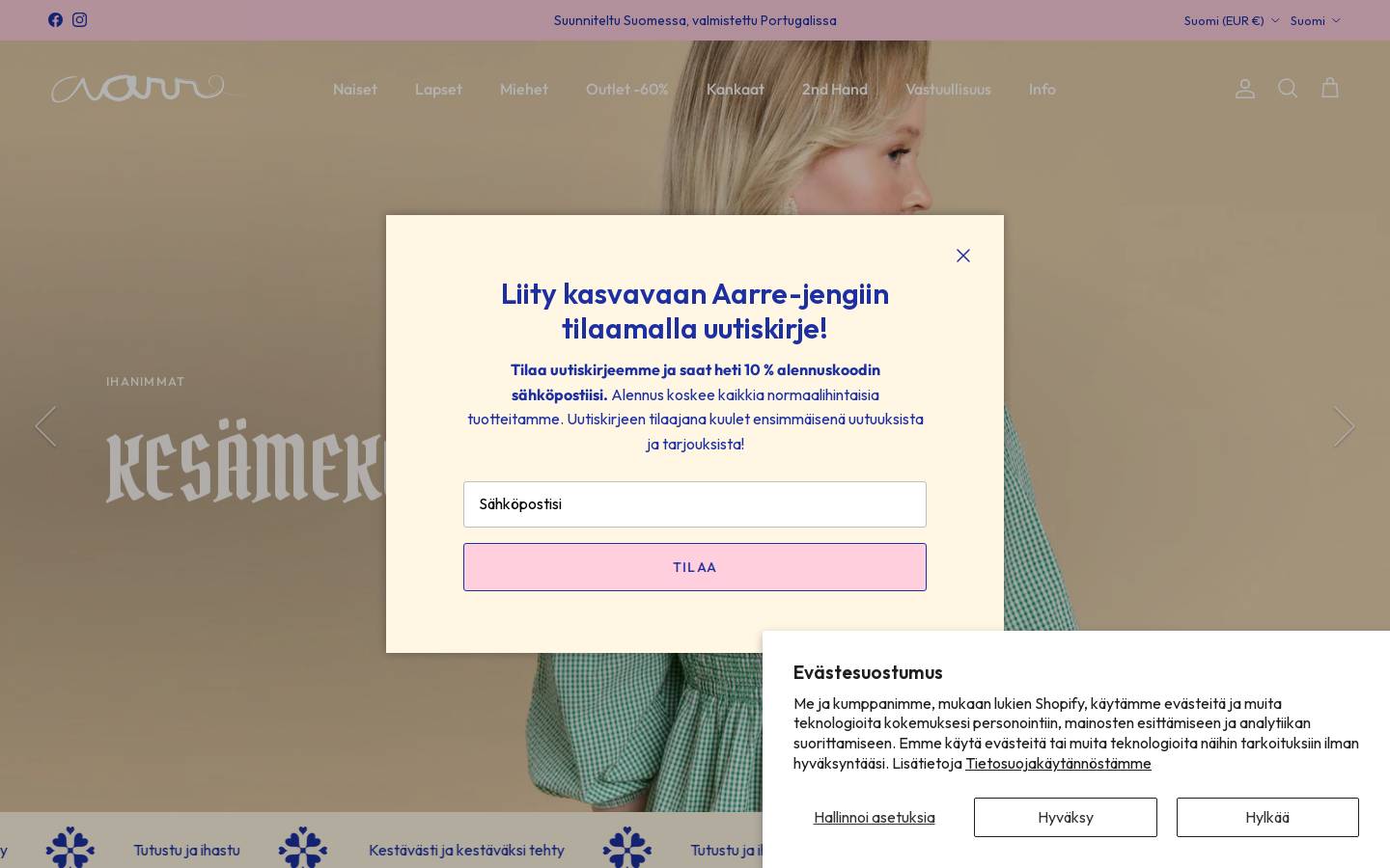 aarrelabel.com homepage screenshot