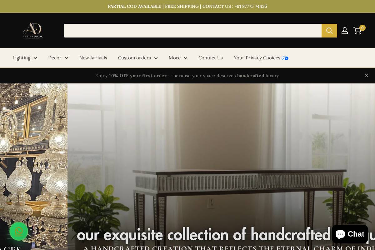 aartaadecor.com homepage screenshot