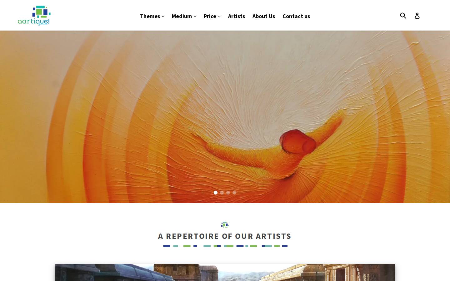 aartique.com homepage screenshot