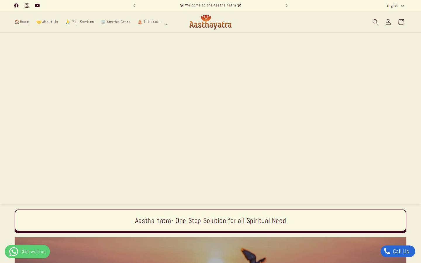aasthayatra.com homepage screenshot