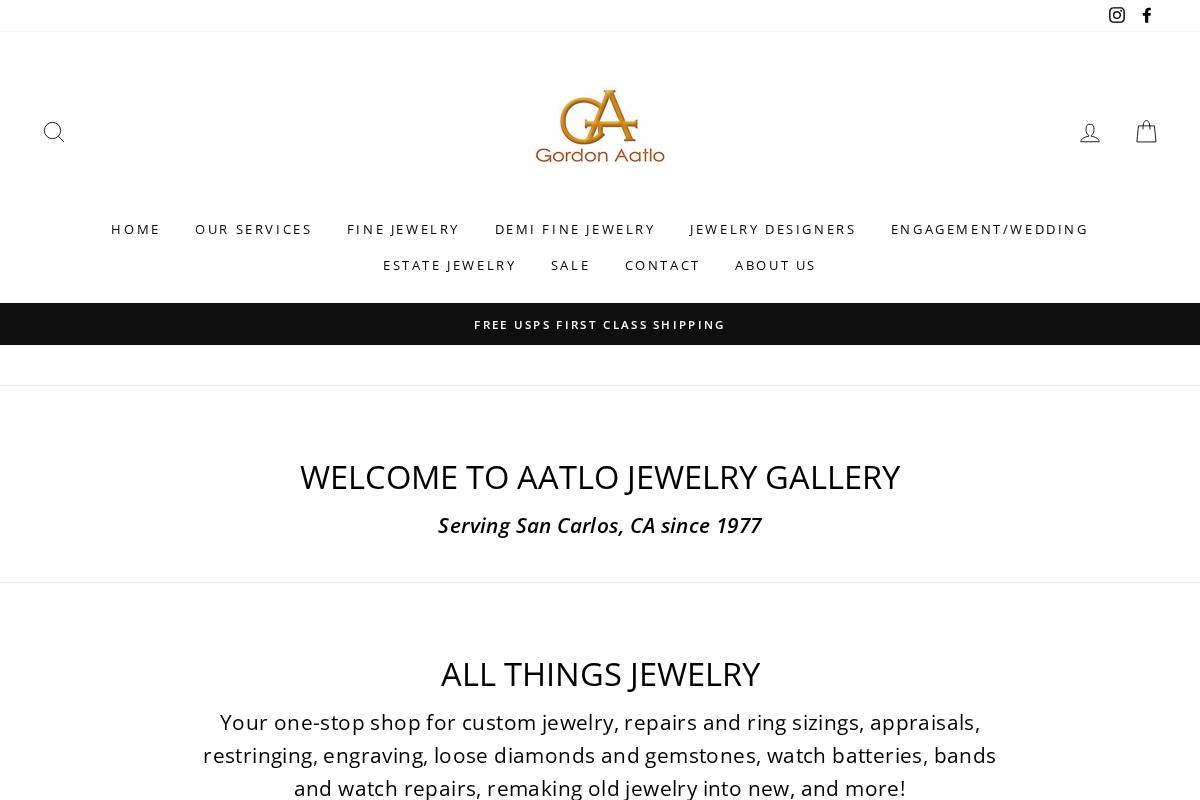 aatlojewelrygallery.com homepage screenshot