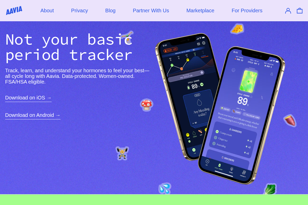 aavia.io homepage screenshot