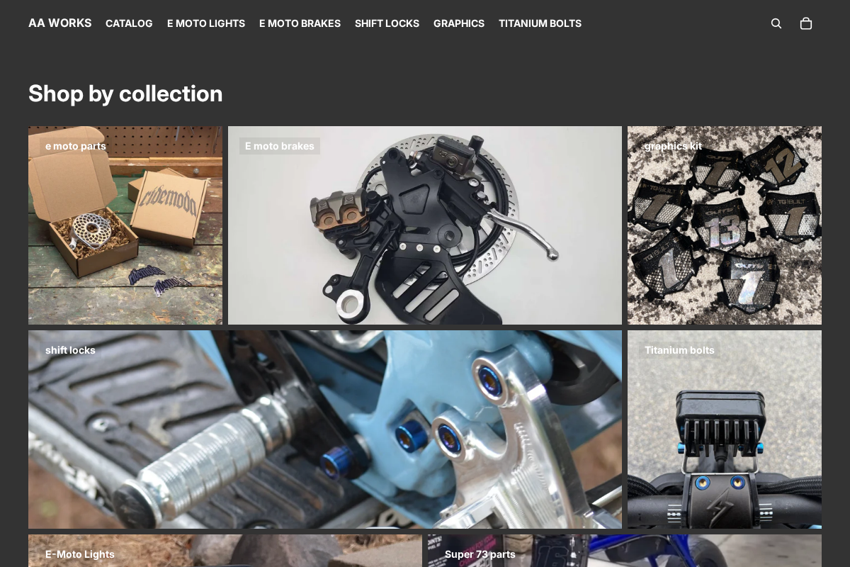 AA WORKS homepage screenshot