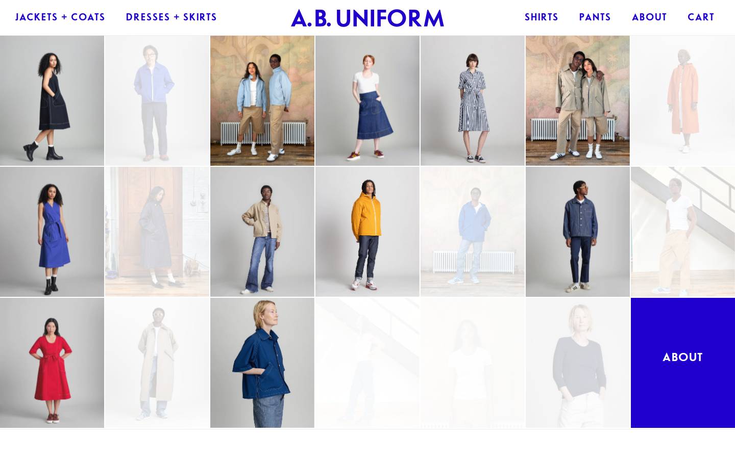 ab-uniform.com homepage screenshot