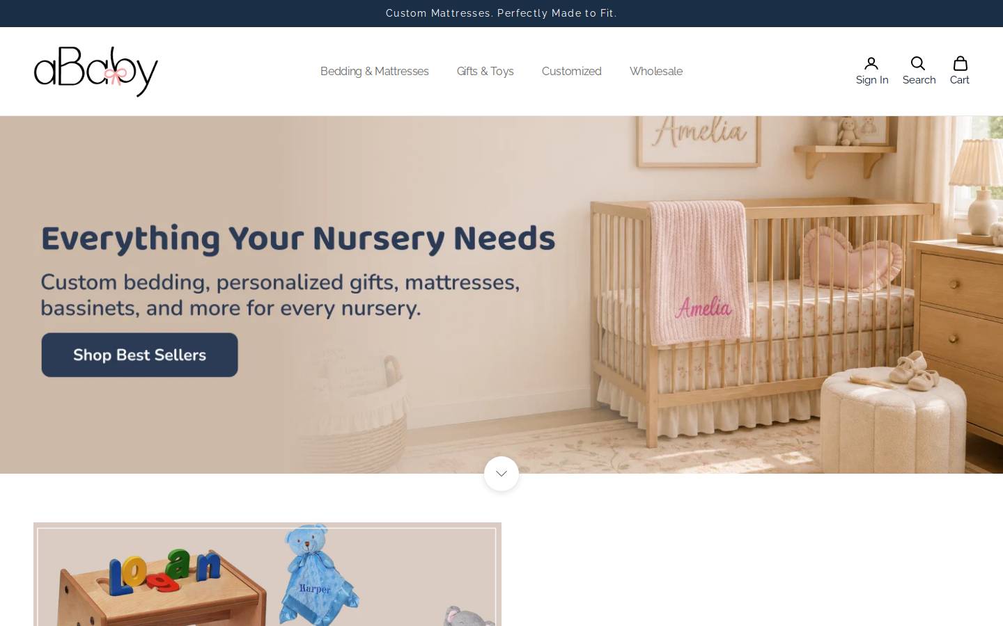 aBaby homepage screenshot