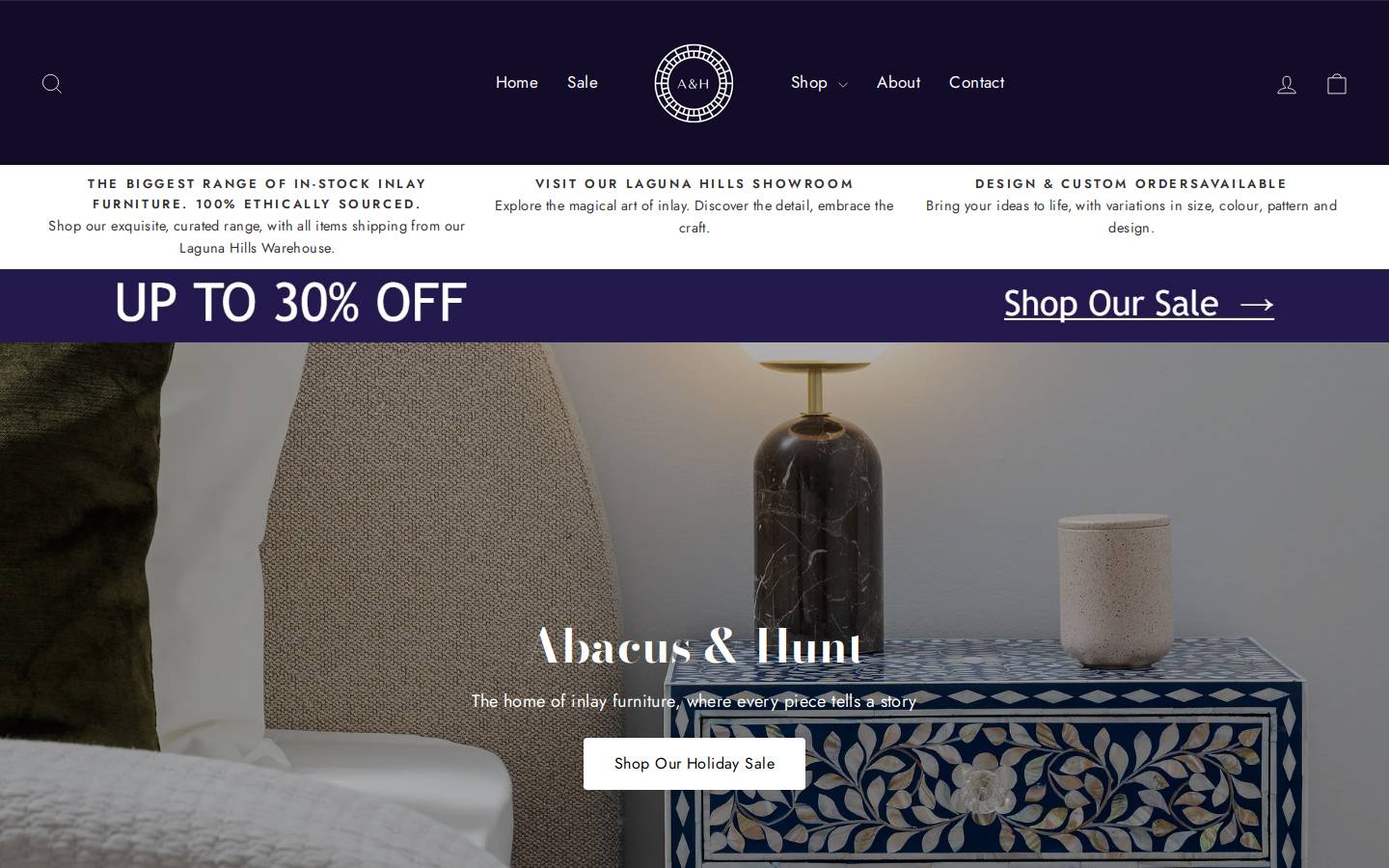 abacusandhunt.com homepage screenshot