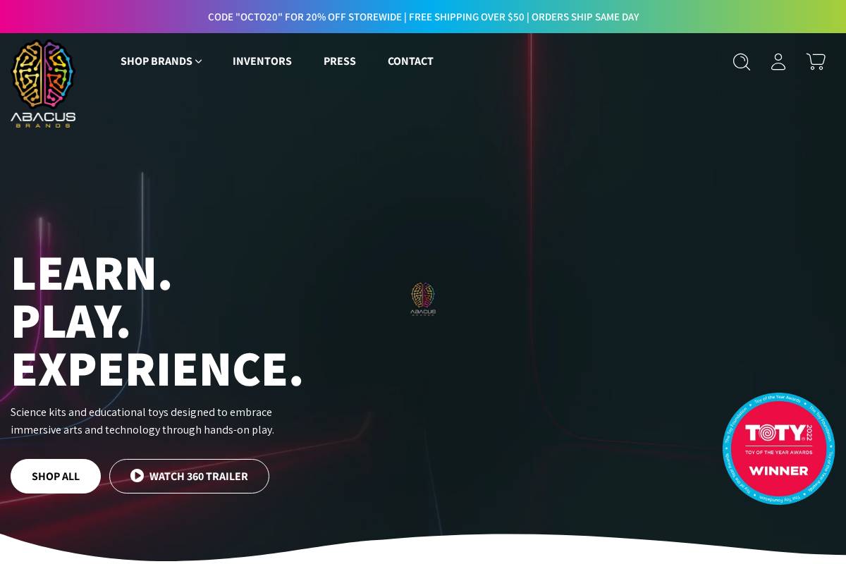 Abacusbrands homepage screenshot