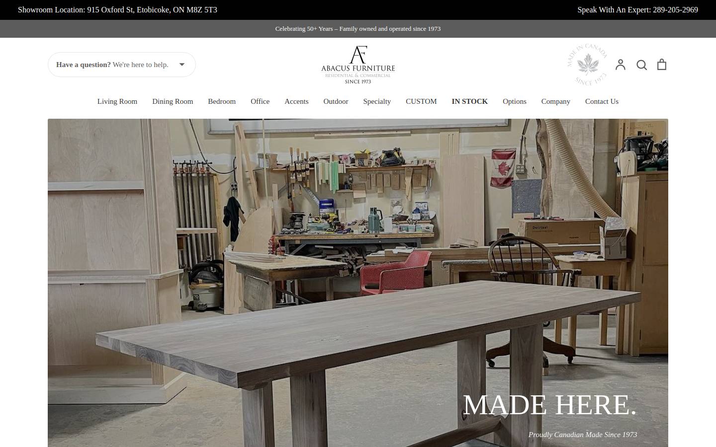 Abacusfurniture homepage screenshot