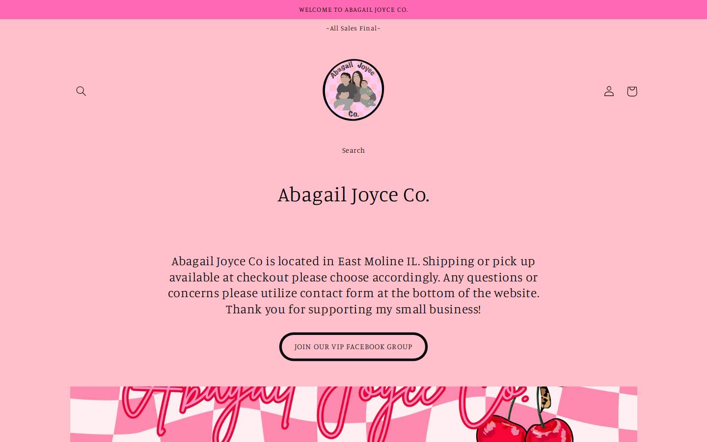 abagailjoyceco.shop homepage screenshot