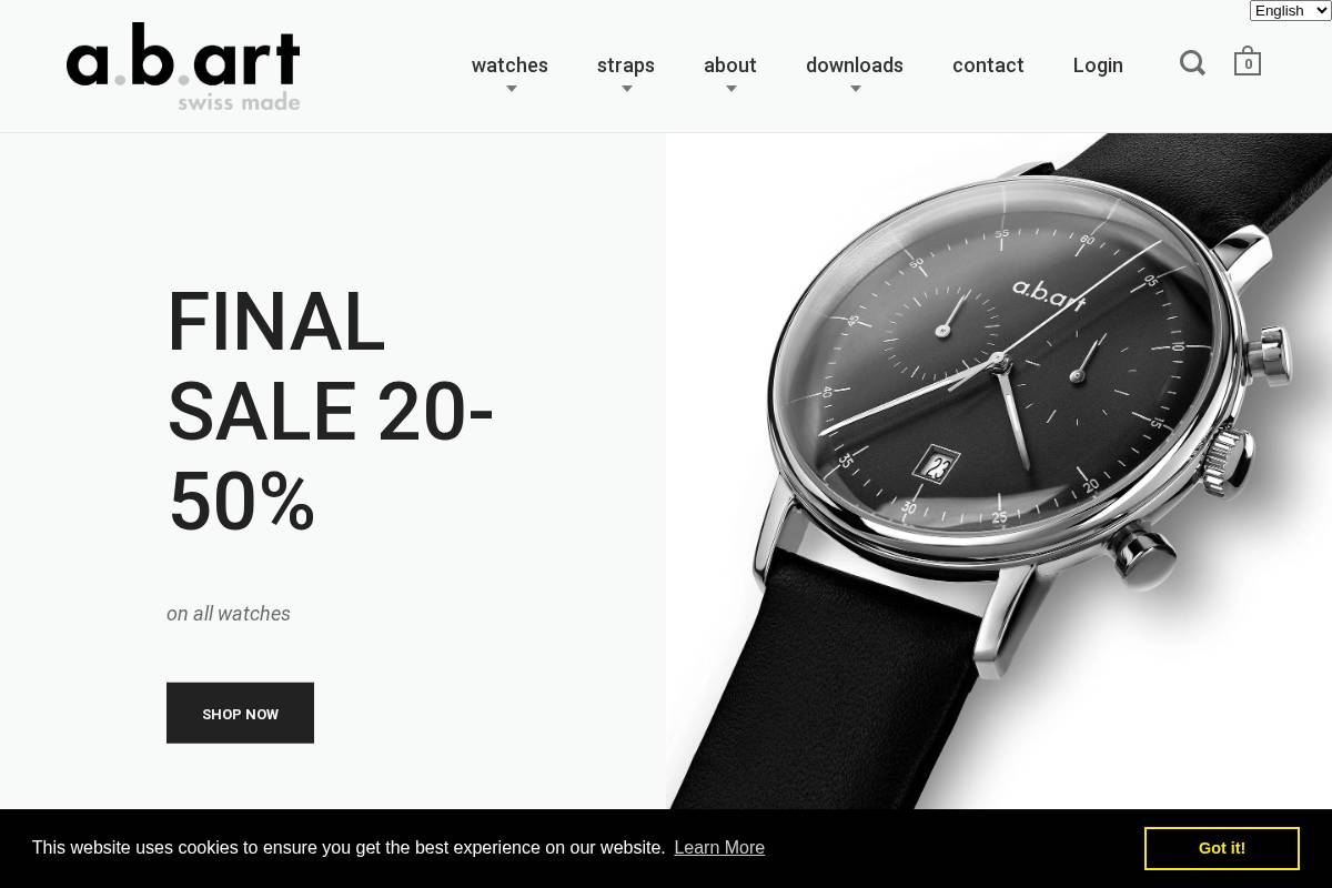 Abartwatches homepage screenshot