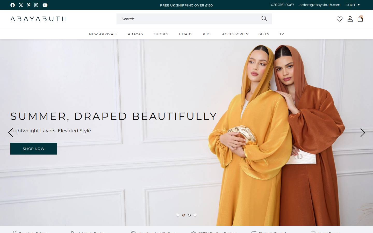 AbayaButh homepage screenshot