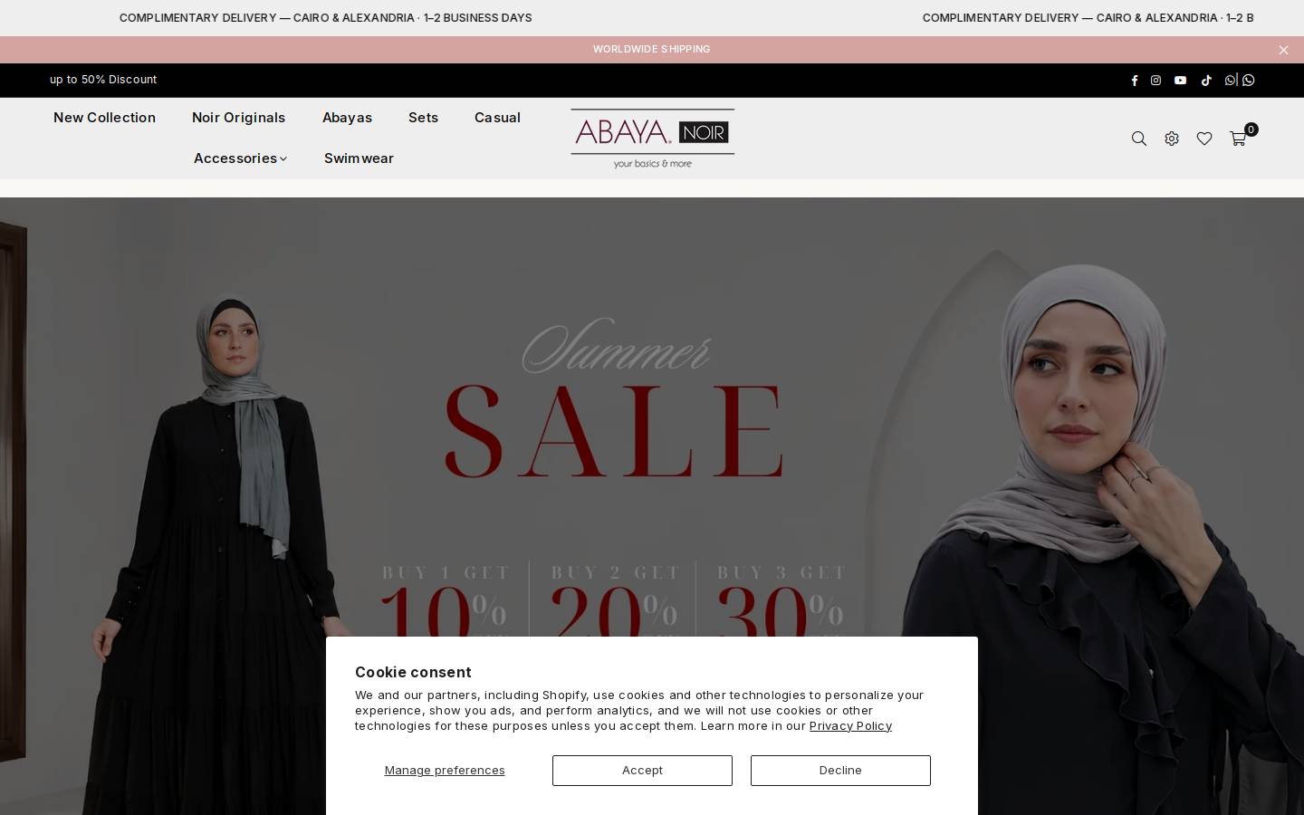 abayanoir.com homepage screenshot
