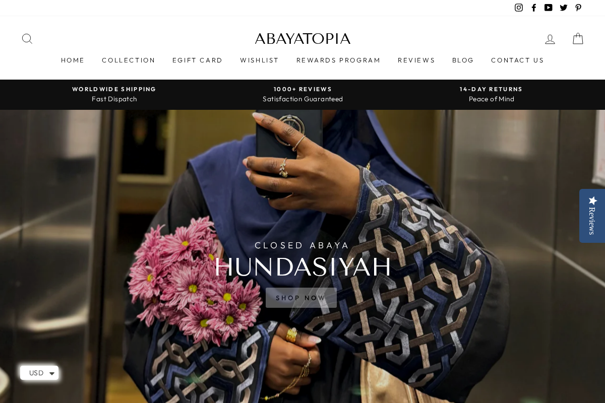 AbayaTopia homepage screenshot