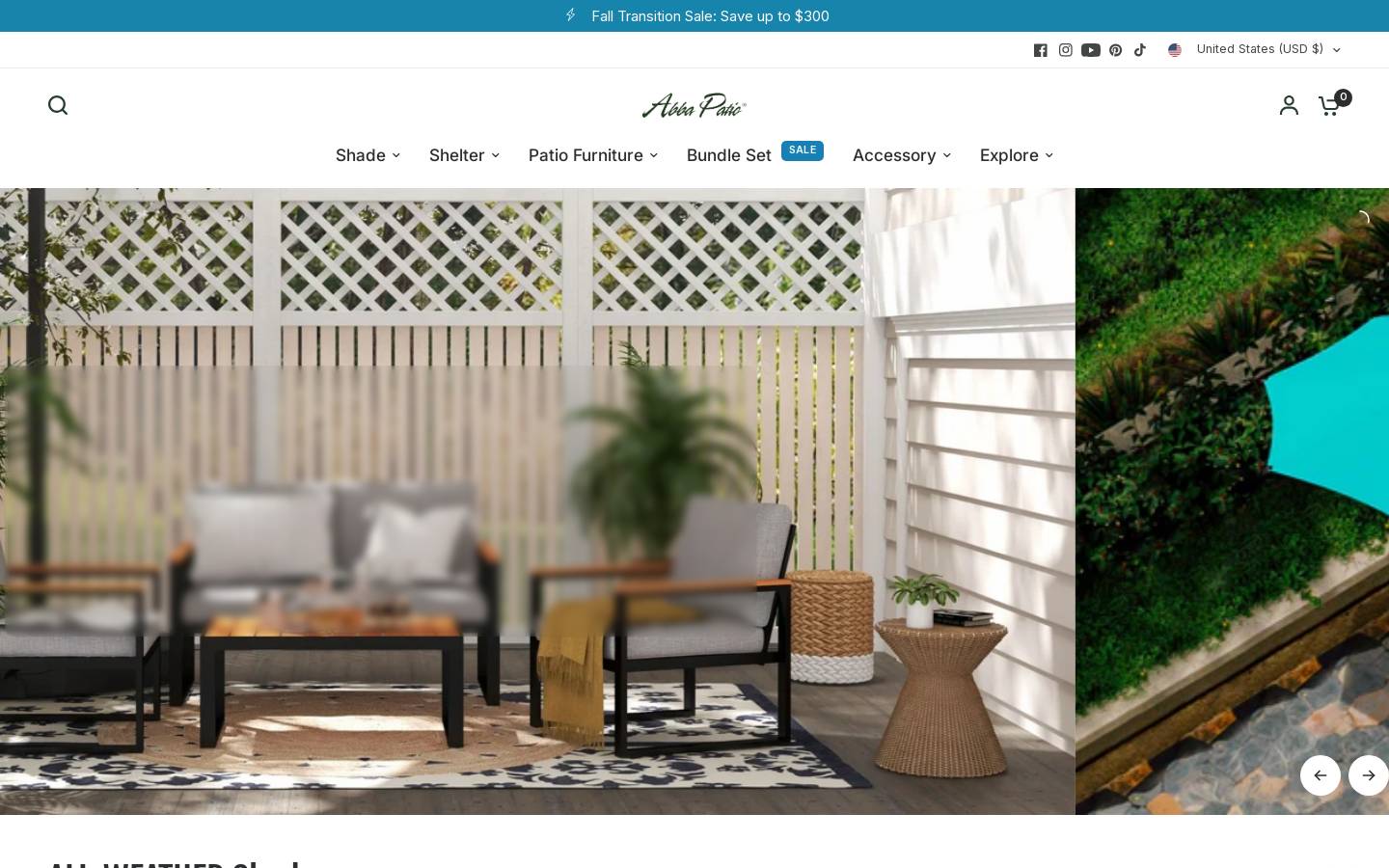 Abba Patio homepage screenshot