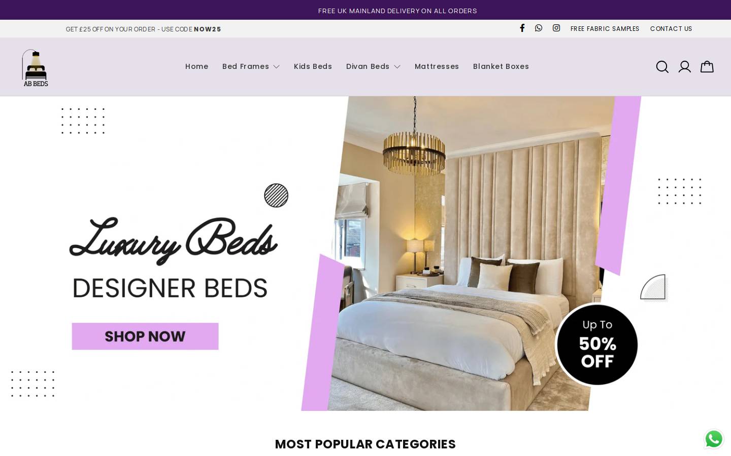 ABBEDS homepage screenshot