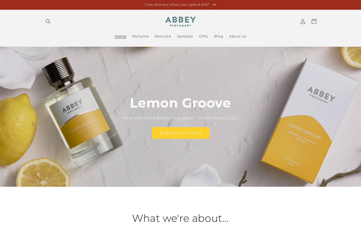 abbeyperfumes.com homepage screenshot