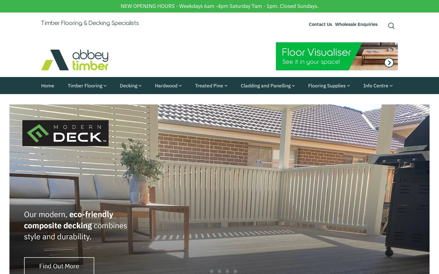 abbeytimber.com.au homepage screenshot
