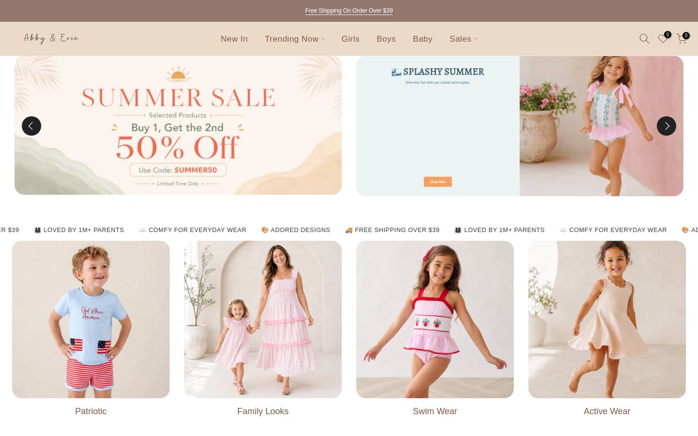 abbyandevie.com homepage screenshot