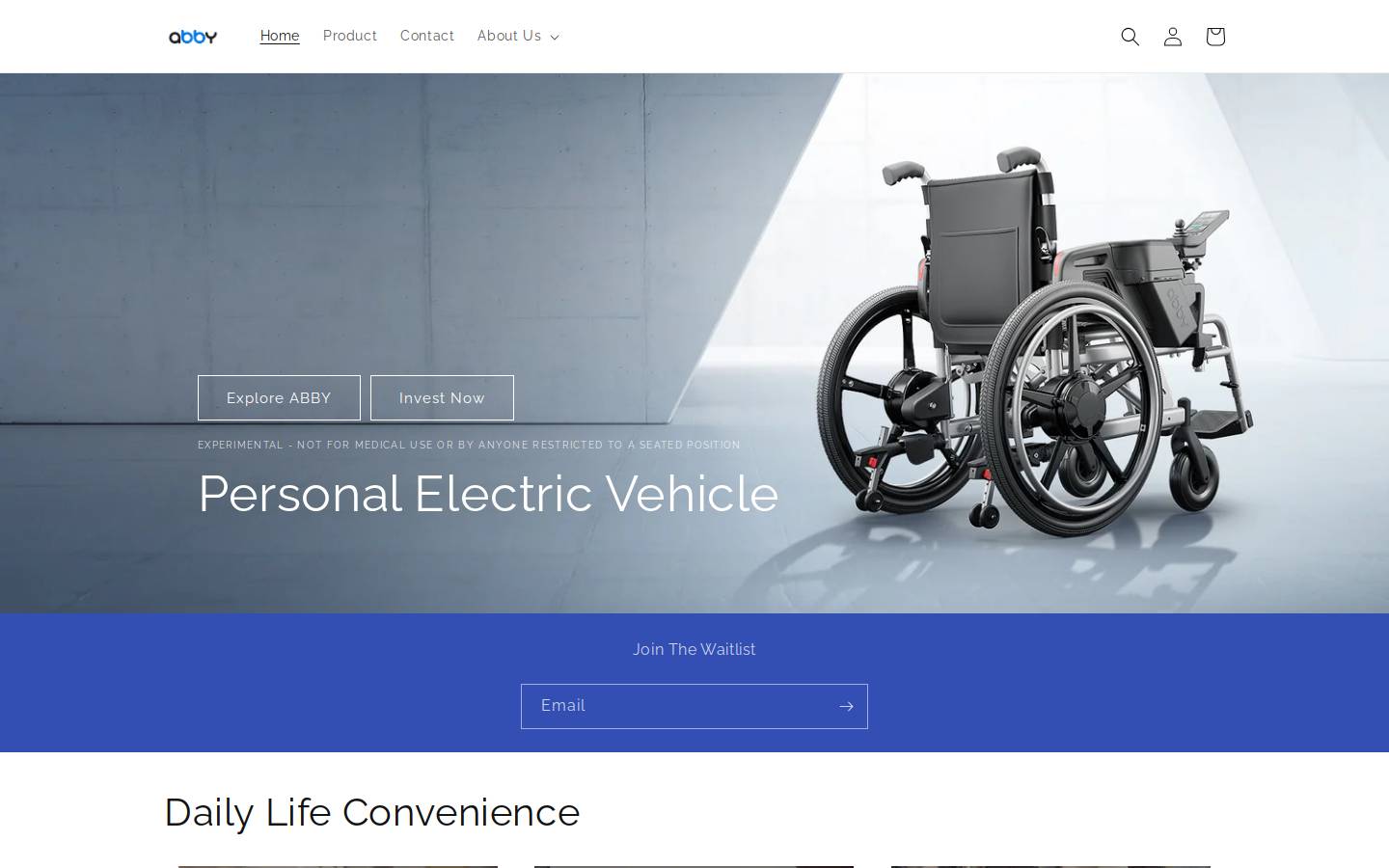 abbychair.com homepage screenshot
