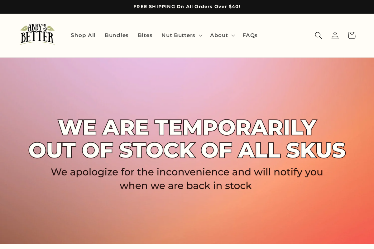 abbysbetter.com homepage screenshot