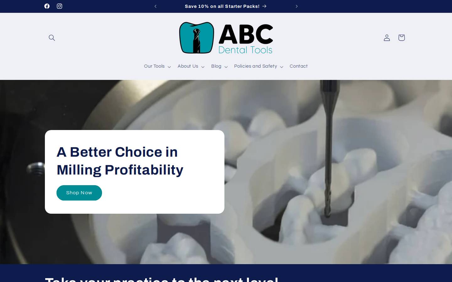 abcdentaltools.com homepage screenshot