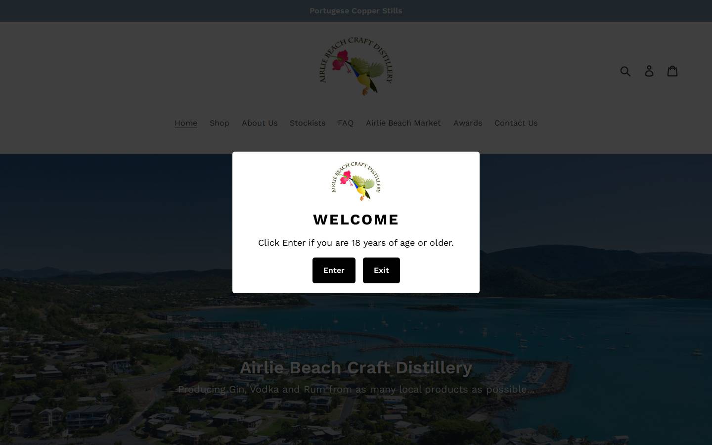 abcdistillery.com.au homepage screenshot