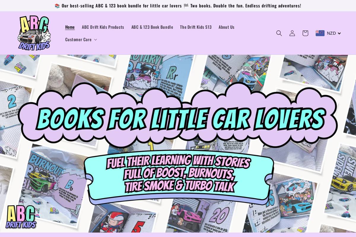 abcdriftkids.com homepage screenshot